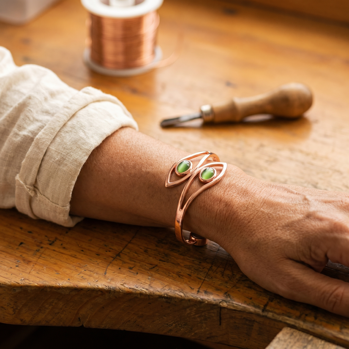 Ethal's Opal Copper Bracelet
