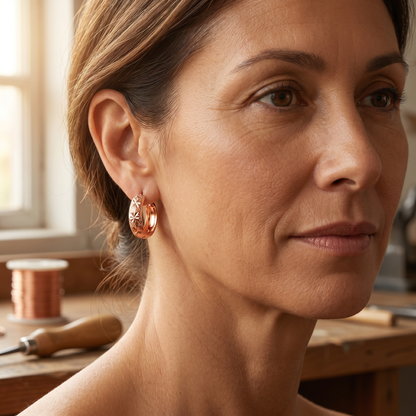 Ethal's Dew Copper Earrings