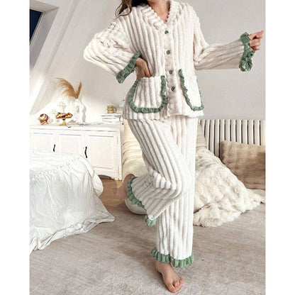 Cynthia | Ruffle-Trim Two-Piece Lounge Set