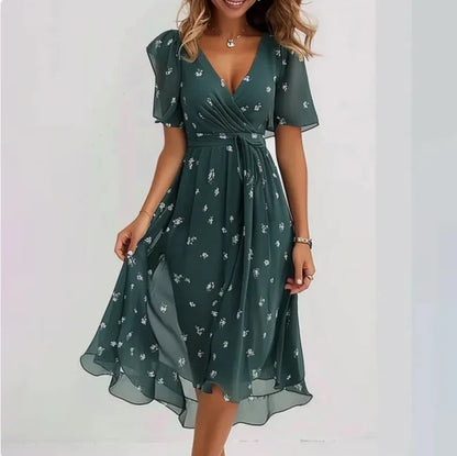 Camila | V-Neck Short Sleeve Summer Dress