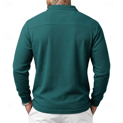 Chandler | Textured Long-Sleeve Polo Shirt