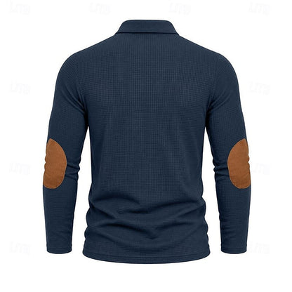 Garrett | Textured Long-Sleeve Polo Shirt