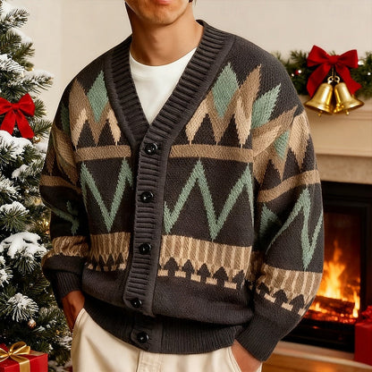Rufus | Patterned V-Neck Cardigan