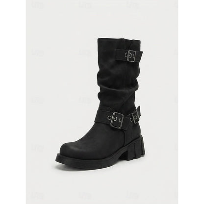 Ramona | Vintage Buckle Biker Boots