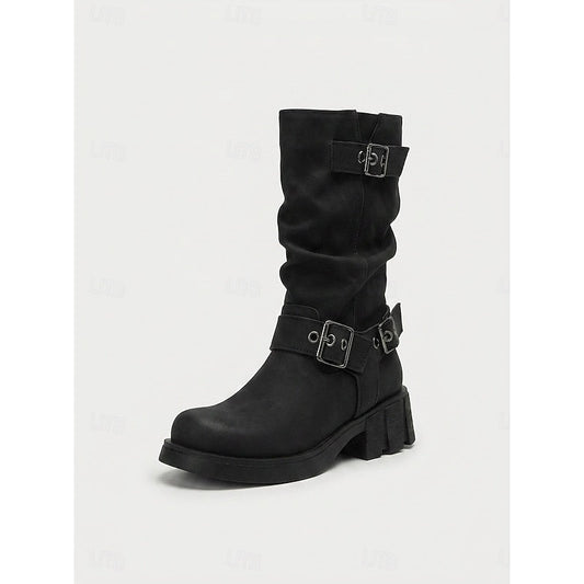 Ramona | Vintage Buckle Biker Boots