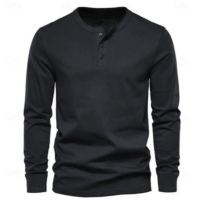 Grant | Classic Button-Neck Henley Shirt