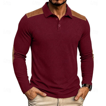 Garrett | Textured Long-Sleeve Polo Shirt