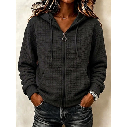Colleen | Textured Zip Hoodie