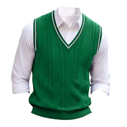 Clive | Cable-Knit V-Neck Sweater Vest