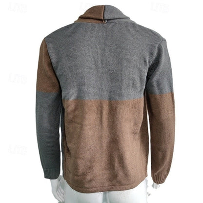 Bertram | Colour-Block Shawl Collar Cardigan