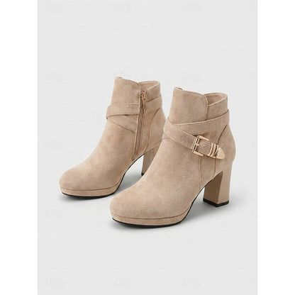 Mabel | Buckle-Strap Heeled Ankle Boots