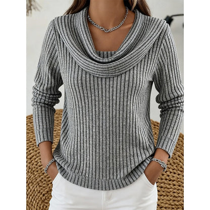 Lucinda | Cowl Neck Ribbed Jumper