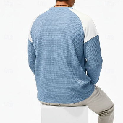 Ashton | Textured Long-Sleeve Henley Shirt