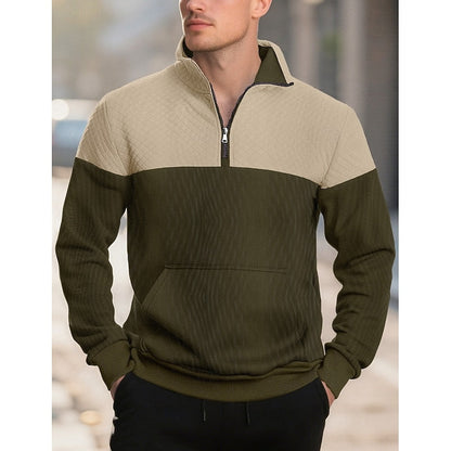 Harvey | Colour-Block Quarter-Zip Pullover