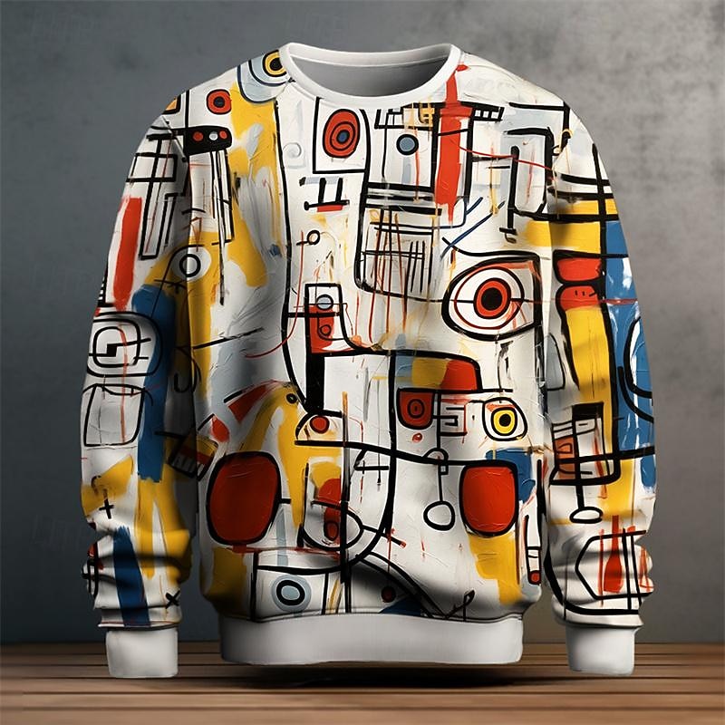 Grant | Artful Print Crew Neck Sweatshirt