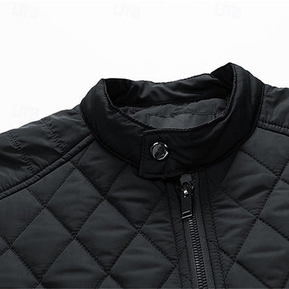 Carter | Diamond-Quilted Stand-Collar Jacket
