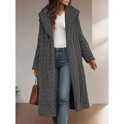 Marion | Longline Hooded Open-Front Coat