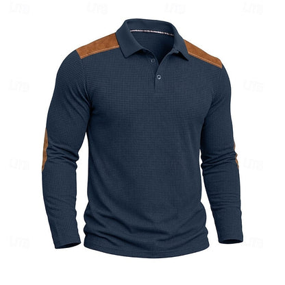 Garrett | Textured Long-Sleeve Polo Shirt