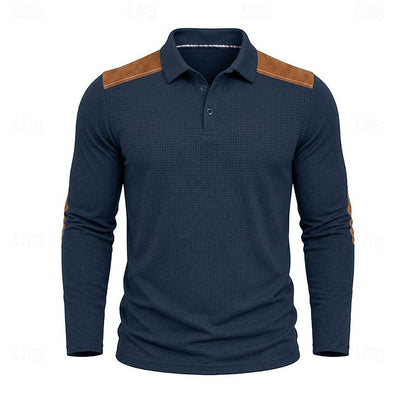 Garrett | Textured Long-Sleeve Polo Shirt
