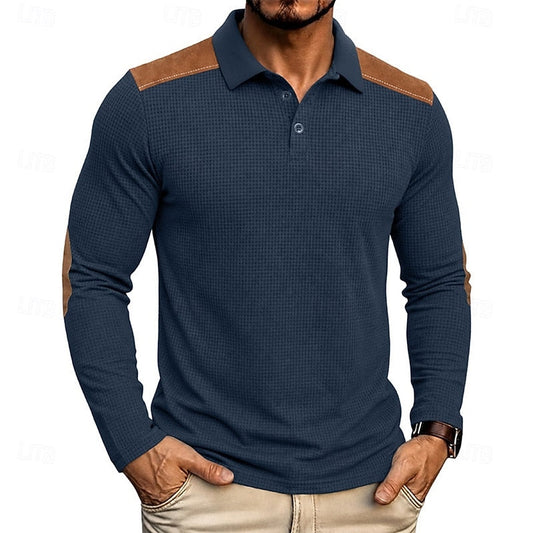 Garrett | Textured Long-Sleeve Polo Shirt