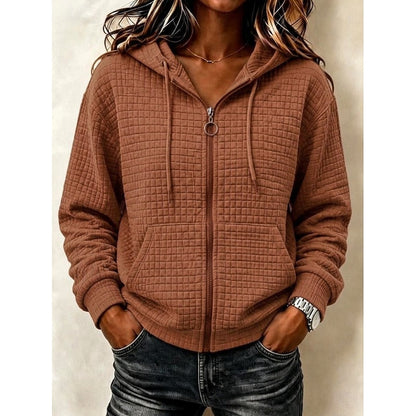 Colleen | Textured Zip Hoodie