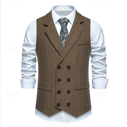 Ellery | Herringbone Double-Breasted Waistcoat