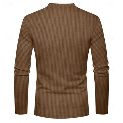 Foster | Ribbed Long-Sleeve Henley Shirt