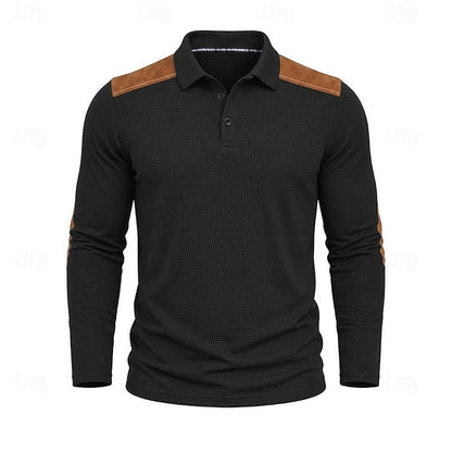 Garrett | Textured Long-Sleeve Polo Shirt