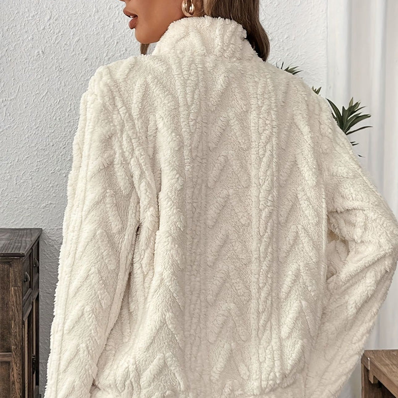 Harper | Fuzzy Half-Zip Sweatshirt with Pockets