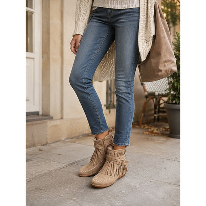 Maren | Fringed Western Ankle Boots