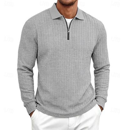 Bryson | Textured Quarter-Zip Polo Shirt