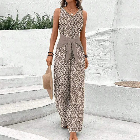 Delilah | Sleeveless Tie-Waist Jumpsuit
