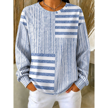 Elodie | Striped Patchwork Long-Sleeve Top