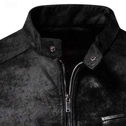 Malcolm | Classic Stand-Collar Biker Jacket