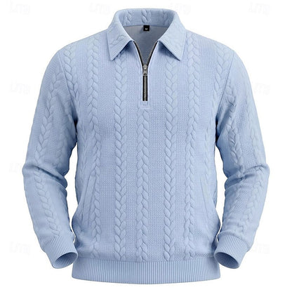 Gordon | Textured Quarter-Zip Polo Jumper