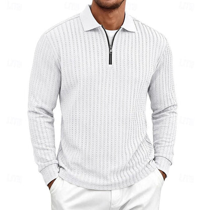 Bryson | Textured Quarter-Zip Polo Shirt
