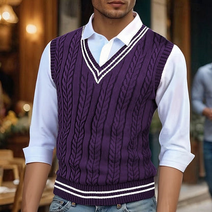 Percy | Cable-Knit V-Neck Sweater Vest