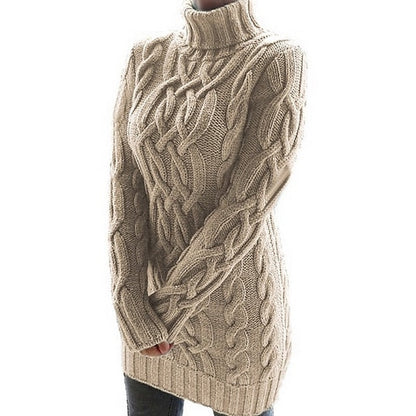 Freya | Cable-Knit Turtleneck Jumper Dress