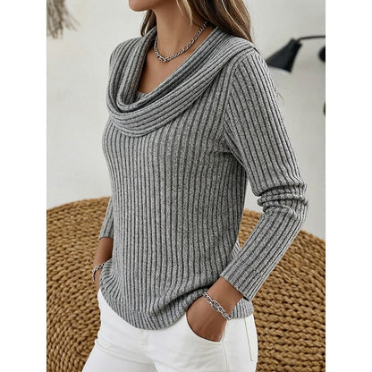 Lucinda | Cowl Neck Ribbed Jumper