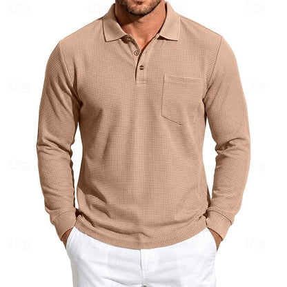 Chandler | Textured Long-Sleeve Polo Shirt