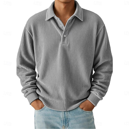 Julian | Textured Long-Sleeve Polo Shirt