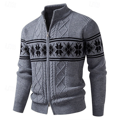Marlon | Nordic Zip-Up Knit Cardigan