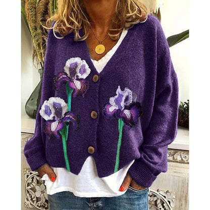 Greta | Floral Open-Front Cardigan