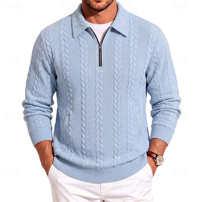 Gordon | Textured Quarter-Zip Polo Jumper